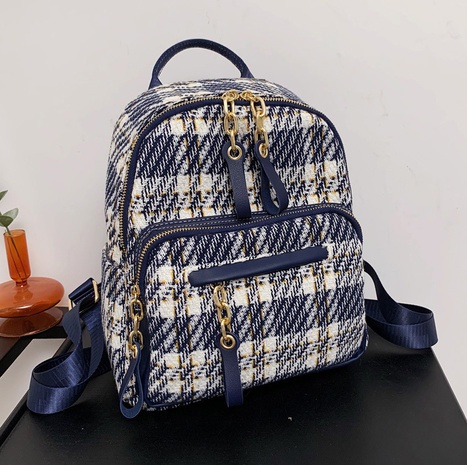 Nihaojewelry fashion plaid zipper backpack wholesale's discount tags