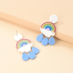Nihaojewelry Korean style rainbow water drop pendant earrings wholesale jewelry