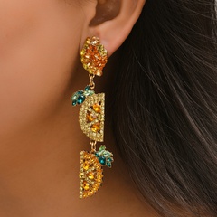 Nihaojewelry mode pierres précieuses cristal fruits diamant boucles d'oreilles bijoux en gros