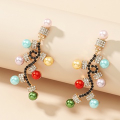 Nihaojewelry Modelegierung eingelegte farbige Diamanten Laternen Weihnachtsohrringe Großhandel Schmuck