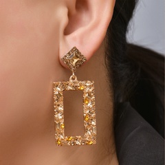 Nihaojewelry fashion geometric square rhinestone earrings wholesale jewelry