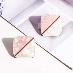 wholesale jewelry retro color matching rhombus stitching earrings nihaojewelry