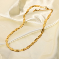 Großhandel Schmuck einfache gekreuzte flache Schlangenkette Edelstahlhalskette nihaojewelry