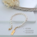 wholesale jewelry retro pearl square brand pendant titanium steel bracelet nihaojewelrypicture11