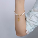 wholesale jewelry retro pearl square brand pendant titanium steel bracelet nihaojewelrypicture12