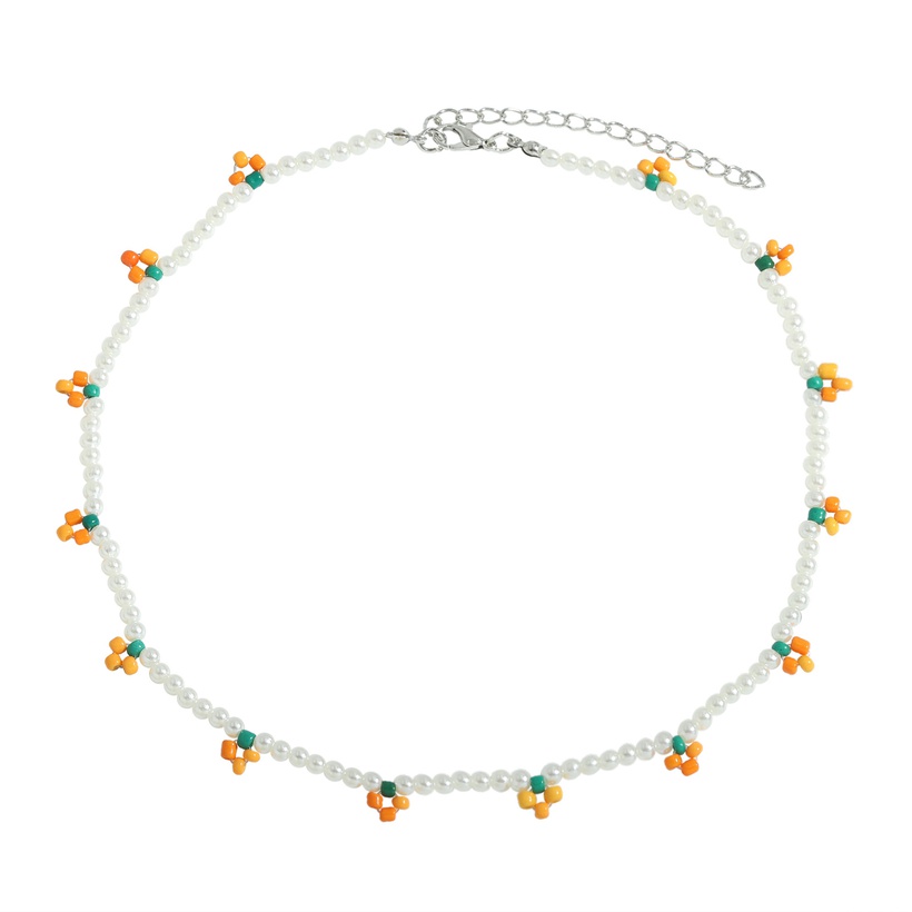 Bijoux Fantaisie Parures Bijoux | Nihaojewelry Style Coren Couleur Riz Perle Fleur Necklac Bracelet Ensemble Bijoux En Gros - QD17113