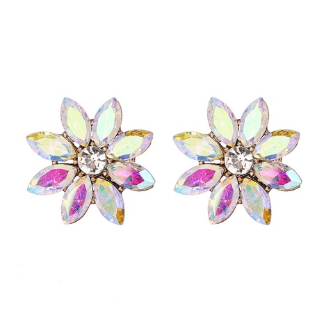 wholesale jewelry diamond-studded flower-shaped earrings Nihaojewelry's discount tags