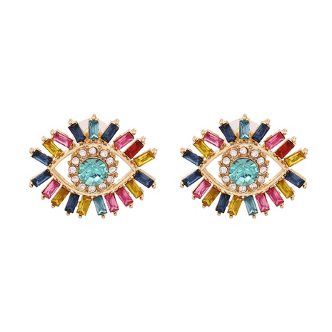 Nihaojewelry wholesale jewelry new angel eye colorful diamonds earrings's discount tags
