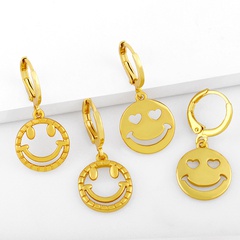 Nihaojewelry wholesale jewelry simple glossy smiley face copper ear buckle