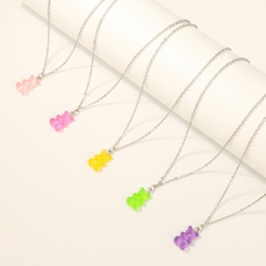 Nihaojewelry wholesale jewelry simple cute colorful bear pendent necklace set