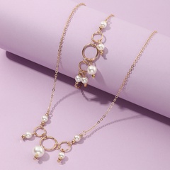Nihaojewelry wholesale jewelry fashion ring pearl pendant necklace bracelet set