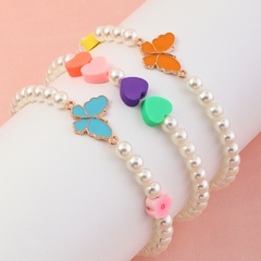 Nihaojewelry Wholesale Jewelry Heart Beaded Butterfly Pendant Children's Bracelet