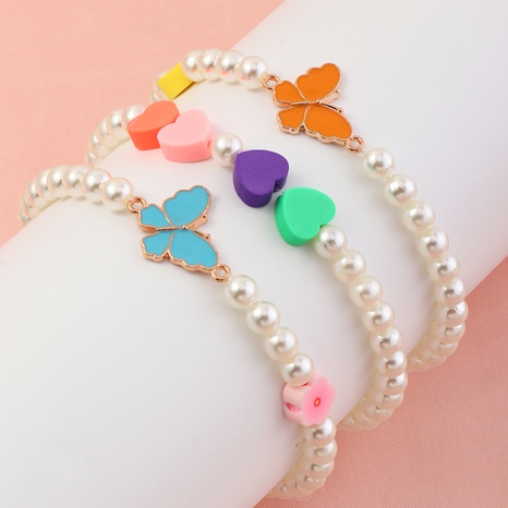 Nihaojewelry Bijoux En Gros Coeur Pendentif Papillon Perlé Bracelet Pour Enfants's discount tags