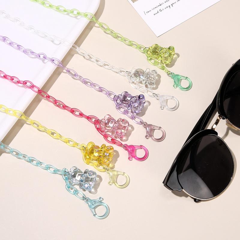 Nihaojewelry Cartoon Childrens Transparent Bear Mask Glasses Chain Wholesale Jewelry