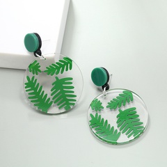wholesale jewelry simple transparent disc leaf acrylic earrings Nihaojewelry