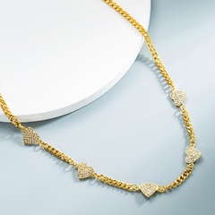 wholesale bijoux collier en forme de coeur zircon plaqué or cuivre Nihaojewelry
