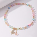 Wholesale Jewelry Transparent Color Beaded Butterfly Pendant Necklace Nihaojewelrypicture9