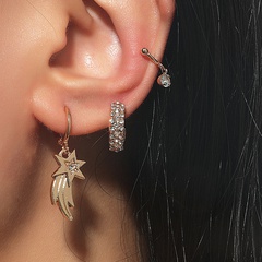 Nihaojewelry Korea-Stil Stern Metall Zirkon geometrische Ohrringe dreiteiliges Set