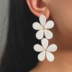 Nihaojewelry fashion acrylic flower metal geometric earrings wholesale jewelry