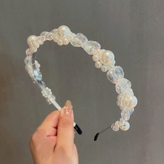 Nihaojewelry korean style pearl thin side metal headband wholesale jewelry