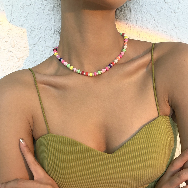 Grohandel Schmuck Bhmische Perle weiche Keramik Herz Halskette Nihaojewelry