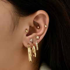 Nihaojewelry wholesale jewelry simple thick round metal diamond earrings