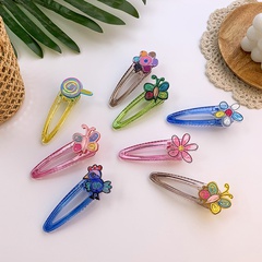 Nihaojewelry Korean style candy color transparent flower butterfly hair clip wholesale jewelry