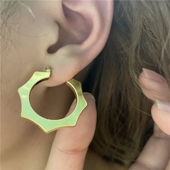 Nihaojewelry simple geometric polygonal metal ear buckle wholesale jewelry