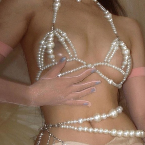 wholesale jewelry fashion sexy multi-layer imitation pearl body chain nihaojewelry's discount tags