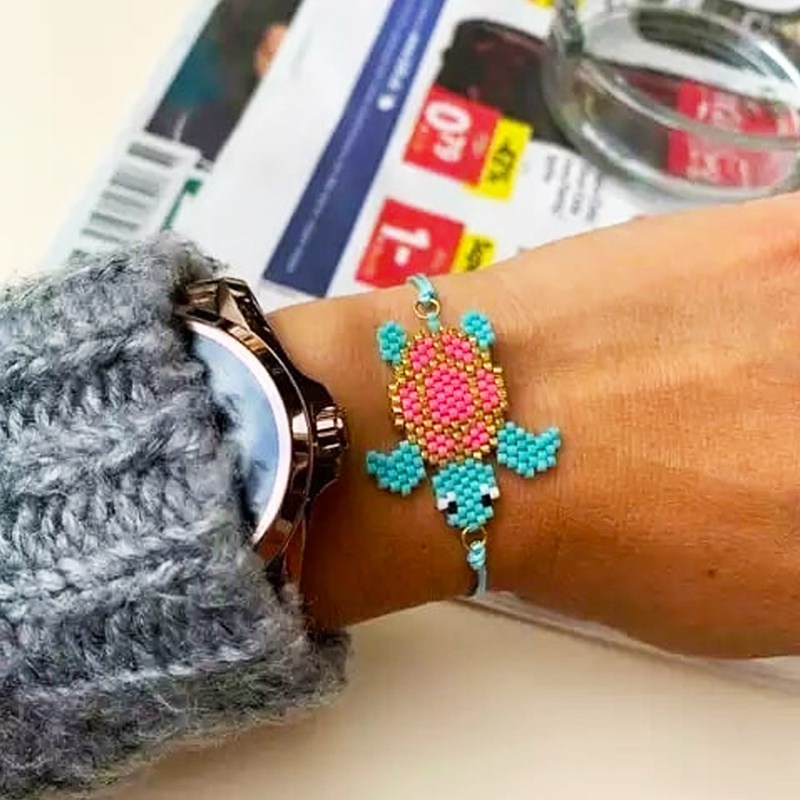 Nihaojewelry wholesale jewelry simple sea turtle Miyuki beads handwoven watermelon childrens bracelet
