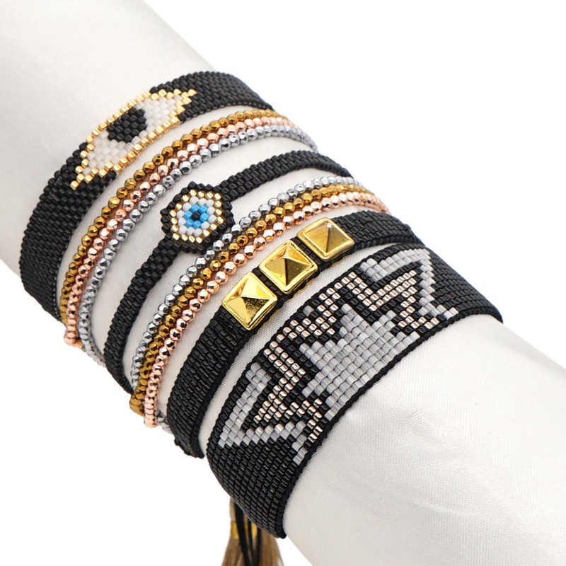 Nihaojewelry wholesale jewelry fashion Miyuki beads handwoven lucky eyes multilayered bracelet