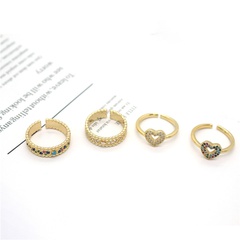 Nihaojewelry wholesale jewelry new diamond heart sunflower open ring