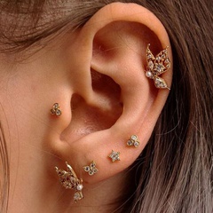 Nihaojewelry bijoux en gros boucles d'oreilles papillon doré rétro ensemble de 5 pièces
