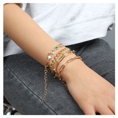 Nihaojewelry wholesale jewelry fashion contrast color geometric alloy multilayer bracelet