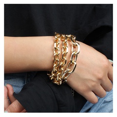 Nihaojewelry wholesale jewelry simple geometric hollow thick chain tassel alloy bracelet