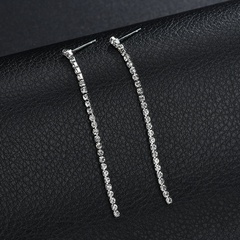 Nihaojewelry simple diamond tassel long earrings wholesale jewelry
