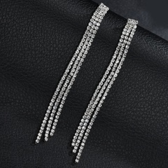 Nihaojewelry Großhandel Schmuck neue dreischichtige volle Diamant Quaste lange Ohrringe