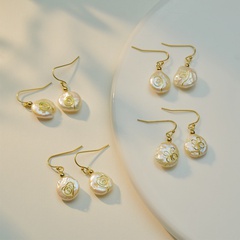 Nihaojewelry fashion pearl titanium steel earrings wholesale jewelry