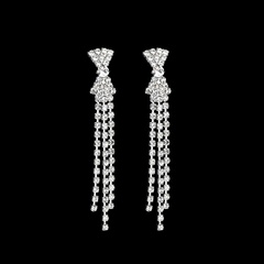 Nihaojewelry Korean style bow long tassel earrings wholesale jewelry