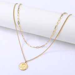 wholesale jewelry round pendant stainless steel necklace Nihaojewelry