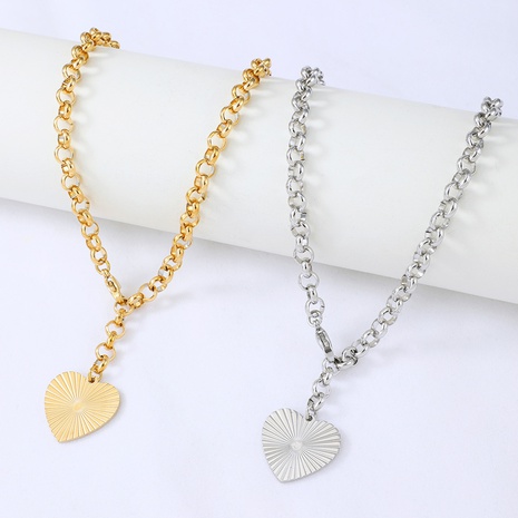 wholesale jewelry heart pendant stainless steel necklace Nihaojewelry's discount tags