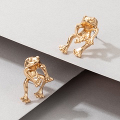 Nihaojewelry wholesale jewelry new fashion creative golden frog earrings