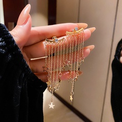 Nihaojewelry wholesale jewelry simple star tassel alloy long earrings