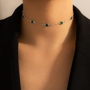 Nihaojewelry bijoux en gros mode collier court monocouche en strass vertpicture5