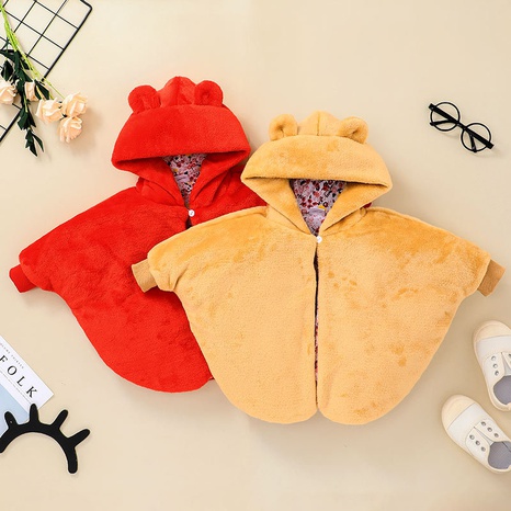 Nihaojewelry wholesale new baby cloak thick solid color zipper jacket  NHLF384472's discount tags