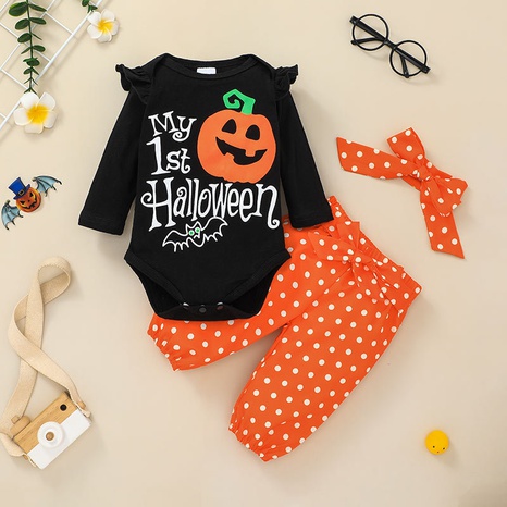 Nihaojewelry Halloween letter funny romper two-piece set wholesale NHLF384471's discount tags