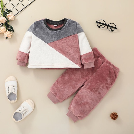 Nihaojewelry casual children's thick pullovers two-piece set wholesale NHLF384474's discount tags