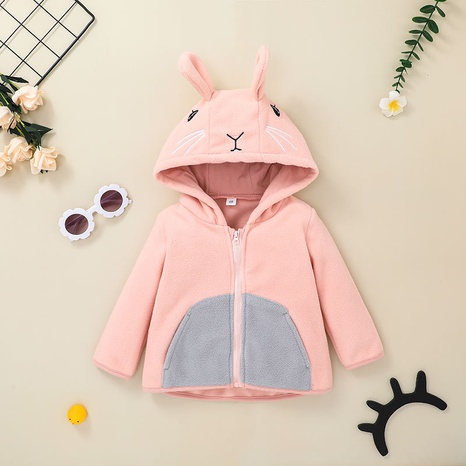 Nihaojewelry cute rabbit zipper hooded jacket wholesale  NHLF384475's discount tags