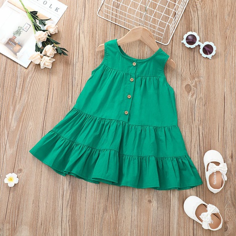 wholesale green casual sleeveless A-line dress Nihaojewelry NHLF384481's discount tags