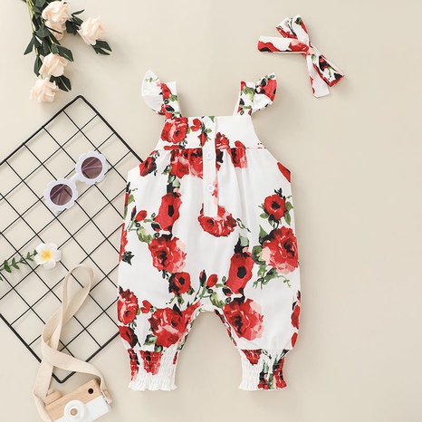 wholesale printed sling one-piece baby's romper nihaojewelry  NHLF384494's discount tags